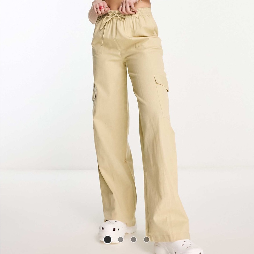 ASOS Daisy street relaxed linen cargo pants size 2